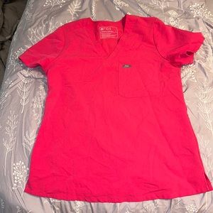 Hot pink fig scrub top